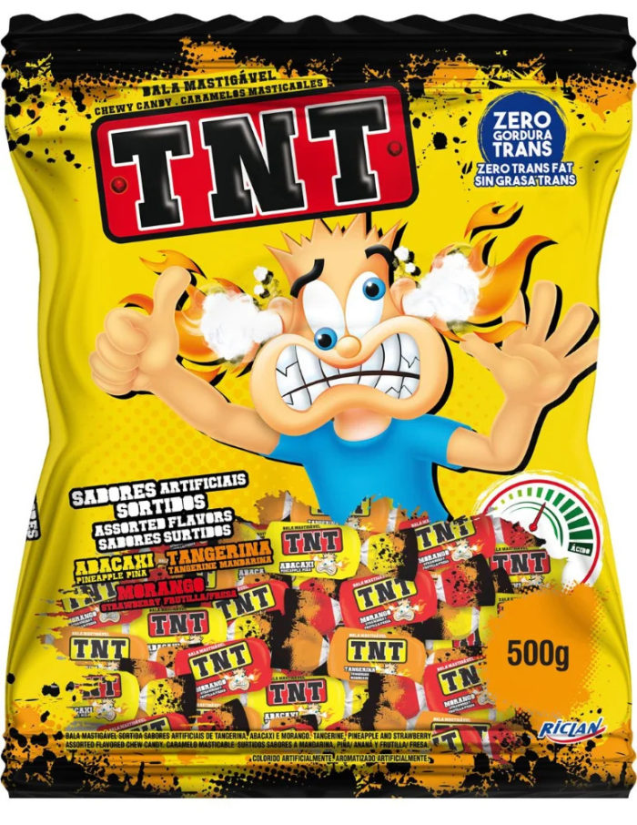 Bala Acida Tnt Sortida Mastigavel 500g - Riclan